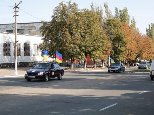В Марьинском районе прошла автоэстафета, посвященная 75-летию освобождения Донбасса
