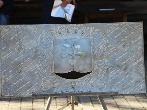 На Кураховской ТЭС «вышили» на металле герб Донецкой области