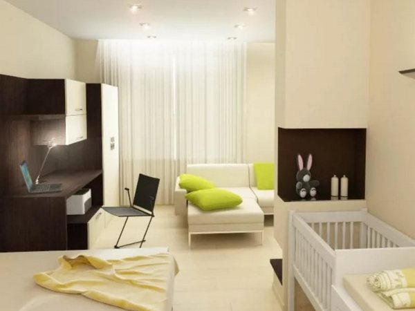 Oblikujte enosobno stanovanje za družino z otrokom
