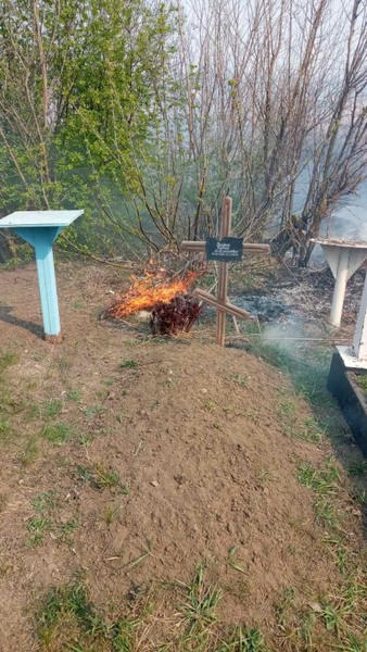 В Курахово неизвестные подожгли кладбище