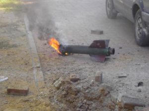 В Марьинке, вследствие попадания артиллерийского снаряда, загорелся маслоцех