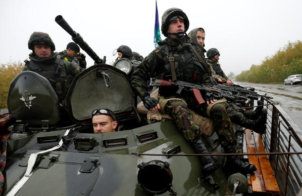 Украинские военные в Марьинском районе