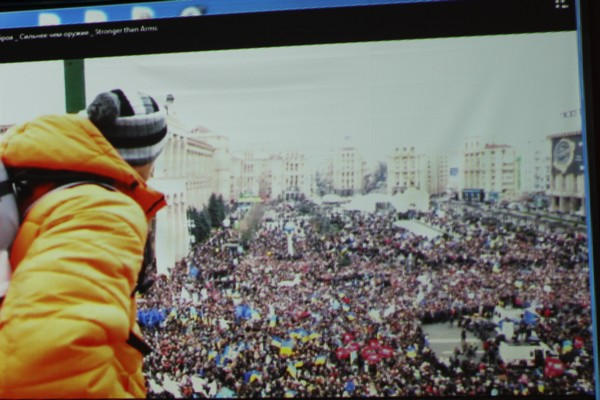 В Марьинском районе масштабно отметили годовщину Евромайдана