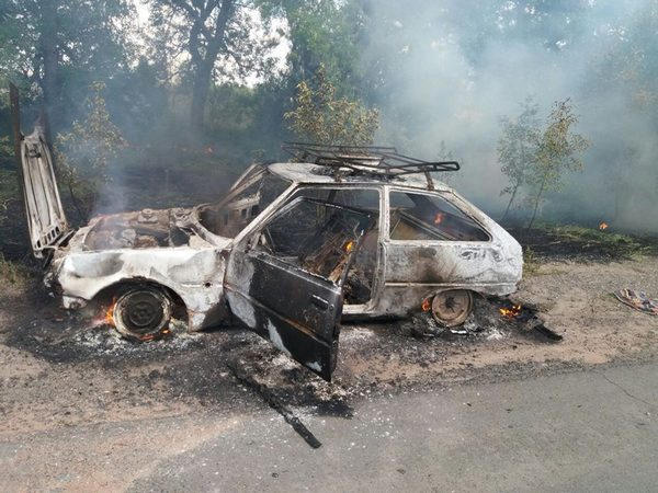 В Марьинском районе сгорел дотла автомобиль