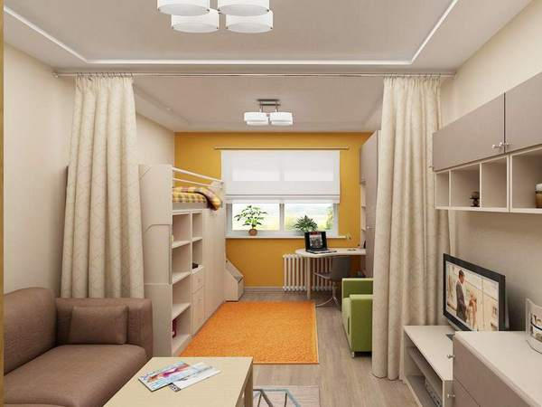 дизайн однокомнатной квартиры для семьи