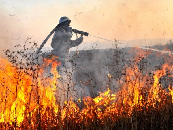 На выходных спасатели тушили природный пожар в Марьинском районе