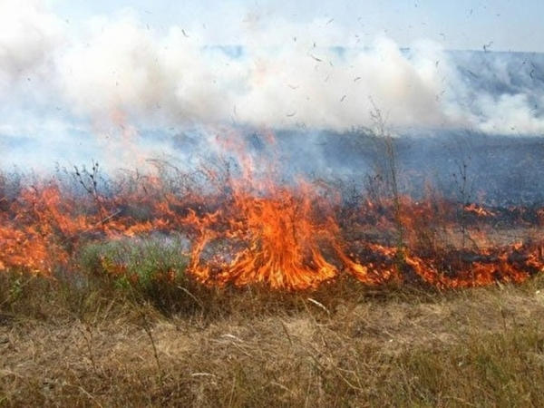 В Марьинском районе продолжают бороться с природными пожарами