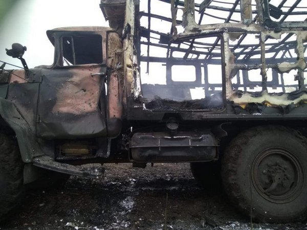Вблизи Красногоровки в результате вражеского ракетного обстрела уничтожен грузовик ВСУ